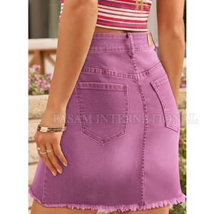 Top Selling Latest Design Women <b>Jeans</b> Skirts Wholesale Design Your Own Product Cotton <b>Jeans</b> Skirts - Product Image 2