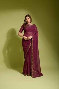 Blusa de satén con bordado de doble carrera, bordada con encaje - Product Image 2