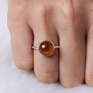 Top qualité 925 argent Sterling plaqué ambre baltique lunette réglage poire 7mm anneau à la main bijoux à la mode femmes bijoux - Product Image 6