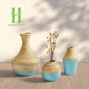 Alta especificación laca bambú hecho a mano Mesa decoración florero embalaje personalizado diseño moderno para decoración hecha de Vietnam - Product Image 3