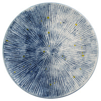 Assiettes rondes en céramique de style japonais de 8 pouces, émaillées bleues, pour la maison, pour steak, salade occidentale, vaisselle en céramique pour restaurant