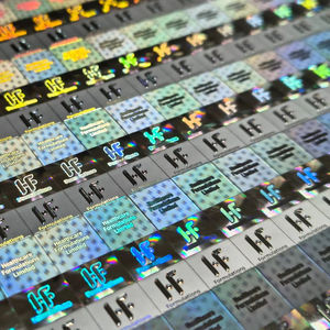 Etiquetas Adhesivas de Papel Seguras para Impresión Térmica Holográfica Plateada Digiteltech Personalizadas, Modelo P3 para Uso Comercial - Product Image 1