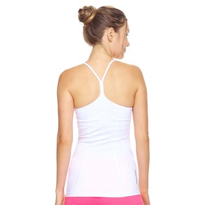 Plain White Gym Fitness Racerback Performance Tank Top para mujer transpirable - Product Image 3