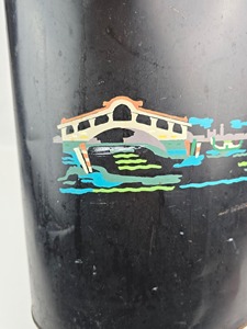 Metal <b>waste</b> bin With Beautiful Digital Printing with Brass Feet. - Product Image 2