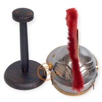 Cilalı Metal yanak muhafızları içeren kırmızı Plume UV baskılı zırh ile Modern roma Centurion kask