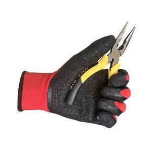 Gants de manutention pour entrepôt, 13 jauges, polyester rouge, enduits de latex gaufré, pour la logistique et la sécurité des déménagements - Product Image 5