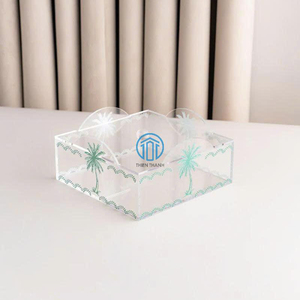 Luxury Acrylic Ramadan Storage Organizer Box with Palm Tree Print Clear Decorative <b>Gift</b> Box for Arabian <b>Eid</b> Party Favor - Product Image 1