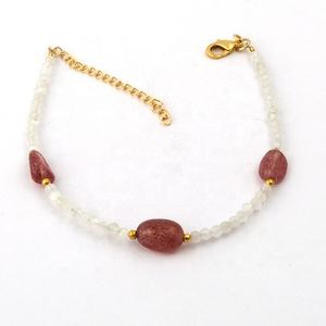 สร้อยข้อมือลูกปัดอัญมณีสำหรับงานแต่งงานหรือของขวัญอัญมณีสวมใส่ง่ายทองปรับได้ - Product Image 3