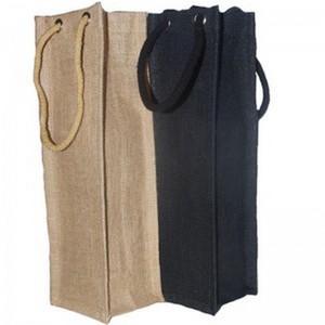Custom Logo Reusable Lowellcraft JBW03037 <b>Small</b> Geometric Pattern NviroVino Juco <b>Bag</b> Rustique Wine Tote BioBlend EcoHaven <b>Bag</b> - Product Image 2