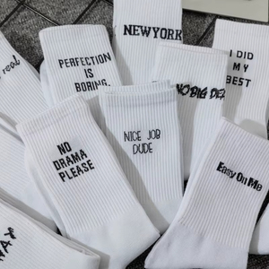 Custom logo Street Letter White <b>Socks</b> Men Sports Hip Hop Street <b>Socks</b> - Product Image 4