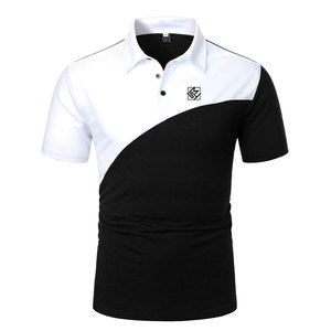 Polo confortable en coton à manches courtes, t-shirt de polo décontracté pour hommes, coupe ajustée de sport de golf - Product Image 1