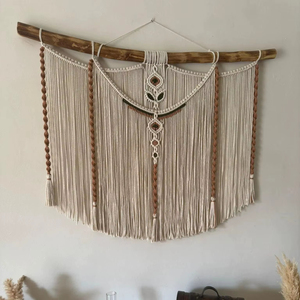 Decoración de Pared de Macramé Blanco de Estilo Tradicional, Ideal para Restaurantes, Cafeterías, Hogares y Decoración de Interiores Elegante, Procedente de la India - Product Image 1