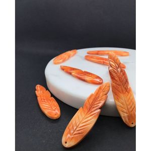 Cuentas Sueltas de Concha de Ostra Espinosa con Plumas - Product Image 2
