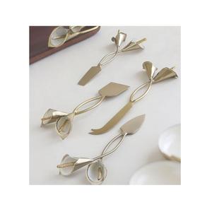 Ensemble de couverts au design moderne en laiton couleur or, ensemble de couteaux à tartiner pour la maison et la restauration - Product Image 1