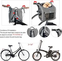 Sac à dos de transport pour animaux de compagnie extensible, panier de vélo pour chien avec fenêtres en maille, sécurité, installation facile, panier de vélo pour animaux de compagnie, différentes entrées