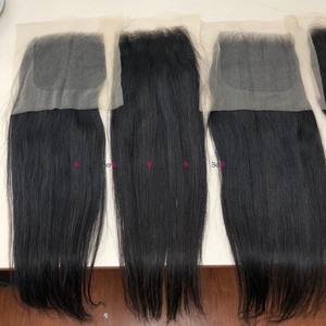 Fermeture en dentelle transparente 5x5, cheveux humains vierges ondulés et lisses au prix de gros - Product Image 2