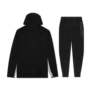 Survêtements de sport unisexe de qualité supérieure personnalisés de haute qualité ensemble de sweats à capuche en coton patchwork tricoté pour hommes Style décontracté pour la saison de printemps - Product Image 2