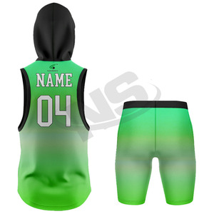 Vente en gros d'uniformes de football drapeau 7v7 maillot de football américain OEM personnalisé par sublimation sans manches vêtements professionnels de compression - Product Image 4