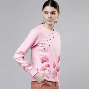 Sudadera de algodón de color liso para mujer, estilo urbano, nuevo diseño, cuello redondo de punto, transpirable, informal, de invierno, personalizable, al por mayor - Product Image 6