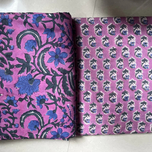 100% Pure Cotton Fabric Indian Floral Hand Block Printed Beautiful Floral Cover Dress for Girls - Product Image 1