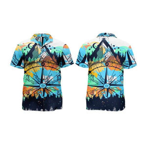 เสื้อเชิ้ตฮาวายแขนสั้นถักสำหรับผู้ชายใส่เล่นเซิร์ฟชายหาดฤดูร้อน ขายส่ง ไซส์ใหญ่ สีตามสั่ง ระบายอากาศได้ดี เป็นมิตรกับสิ่งแวดล้อม คุณภาพสูง - Product Image 3