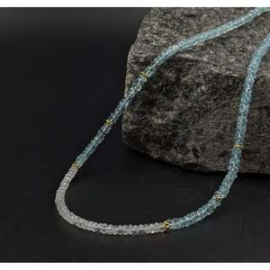 Collier perlé style bohème en aquamarine, pierre de lune arc-en-ciel et perles, plaqué or, chaîne religieuse tendance pour cadeaux - Product Image 2