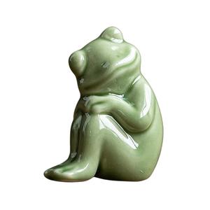 Sculpture de grenouille mignonne assise, idées de décoration intérieure, figurine de grenouille antique décorative, miniature, petit ornement de grenouille, cadeaux - Product Image 6
