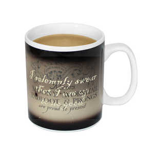 Taza Térmica de Cerámica XL de Harry Potter, Diseño Vintage del Mapa del Malandrín, Sensible al Calor, Apta para Lavavajillas y Microondas, con Tapa, para Fans - Product Image 1