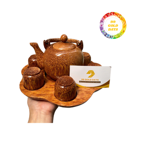 Théière artisanale en bois de noix de coco authentique Décoration d'intérieur rustique et durable Idées de cadeaux artisanaux Vaisselle et vaisselle jetables - Product Image 4