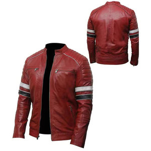 Blouson Bomber en Cuir Véritable Personnalisé pour Homme, Fabricant OEM, Séchage Rapide, Respirant, Col Montant, Hiver - Product Image 4