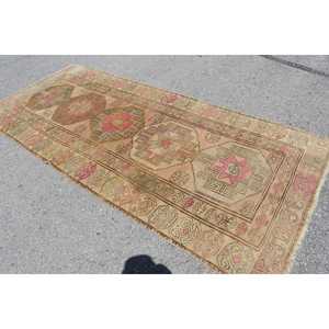 Tapis turc 4,2 x 9,8 pieds, grand tapis vintage, tapis brun rose style sud-ouest - Product Image 3