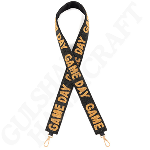 Handmade Cotton Beaded Game Day Purse Strap Stylish Sports Fans Embroidery Crafts Cross-Stitching & Needlework Accessory - Product Image 1