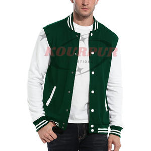 Chaqueta universitaria de béisbol personalizada Varsity Letterman con cuello levantado para hombre en color único Chaqueta térmica de invierno a precio al por mayor - Product Image 1