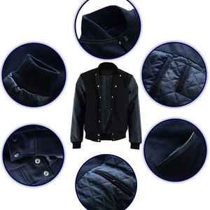 Haute demande Logo personnalisé haute qualité chenille broderie manches longues en cuir Streetwear hiver hommes en cuir veste universitaire - Product Image 6