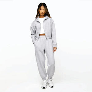 Pantalon de survêtement de club d'athlétisme d'hiver pour femmes 60% coton 40% polyester survêtement élastique course gris chiné - Product Image 3