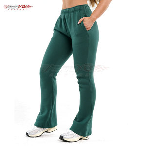 กางเกงวอร์มขาบานทรงสปอร์ตสไตล์เรโทร ขอบกว้าง ผ้าแคนวาสระบายอากาศ โพลีเอสเตอร์/คอตตอน เอวสูง ปรับแต่งได้ สำหรับฤดูใบไม้ผลิ - Product Image 1