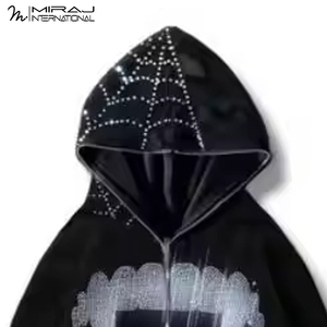 2025 nouveauté hommes strass sweats à capuche qualité supérieure OEM Service couleur unie bonne vente taux d'usine pour la saison d'automne - Product Image 5