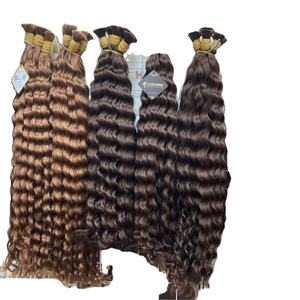 Vente en gros BIGGHAIR Extensions de cheveux humains droits brésiliens Base de toupet en dentelle en vrac de style vague profonde avec pour le matériel de dentelle suisse - Product Image 3