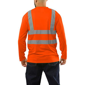 Fast Shipping <b>Black</b> <b>Long</b> Sleeve Safety <b>T</b> <b>Shirt</b> High Quality Segmented Heat Transfer Reflective <b>T</b> <b>Shirt</b> - Product Image 3