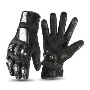 Gants de moto en cuir imperméables et respirants pour l'hiver, chauds, à doigts entiers, compatibles avec les écrans tactiles, bracelet de poignet réglable, protection - Product Image 5