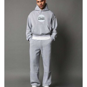 Ensemble de survêtements pour hommes Athletic 2 pièces uni décontracté avec fermeture éclair tenue de jogging à manches longues pour hommes - Product Image 2