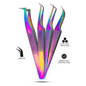 Compact Volume <b>Tweezers</b> Eyelash Shaped Lash Applicator Eyelash <b>Tweezers</b> with Fiber Tip Nano Grip for Lashing - Product Image 2