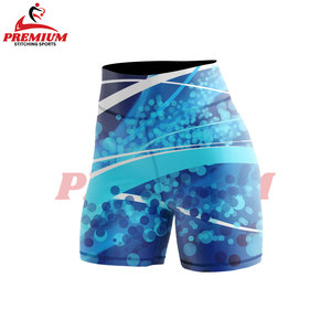 Pantalones cortos deportivos de cintura alta personalizados para mujer, patrón de sublimación de color sólido, pantalones cortos de Yoga para gimnasio, cierre de cintura elástica - Product Image 3