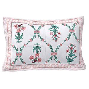 Turquoise Blue 100% Cotton Classic <b>Floral</b> <b>Sheet</b> Set with 1 Pillow Cover (BSB1105) - Product Image 2