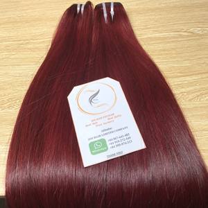 Mechones de pelo humano de trama de primera calidad, pelo liso sedoso de doble estiramiento, Color rojo, pelo sin procesar, precio de fábrica - Product Image 5