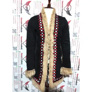 Topshop retro afgano Penny Lane abrigo 70s gamuza abrigo largo recortado prendas de vestir exteriores gamuza gabardina piel sintética cuero de gamuza Real