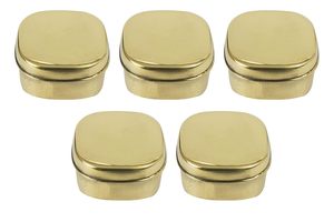 Juego de Dibbi de Sindoor Moderno Grabado en Latón Hecho a Mano, Caja Redonda Mixta para Kumkum, Diseño de Lujo Más Vendido, Acabado Dorado - Product Image 2