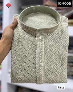 Derniers vêtements pour hommes Readymade Premium Rayon Traditional Wear Kurta et Raymond Cotton Pyjama Set with Cheap Price Ethnic Wear - Product Image 5