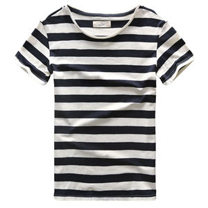 เสื้อยืดลายทางของผู้ชายเสื้อยืดผ้าฝ้าย100% ลายทางแบบกำหนดเองได้2025 - Product Image 3