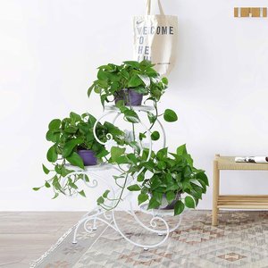 Soporte de Metal para plantas, jardín, Patio, maceta, exquisito diseño de flores para pasillo, patio, balcón, patio, sala de estar - Product Image 2